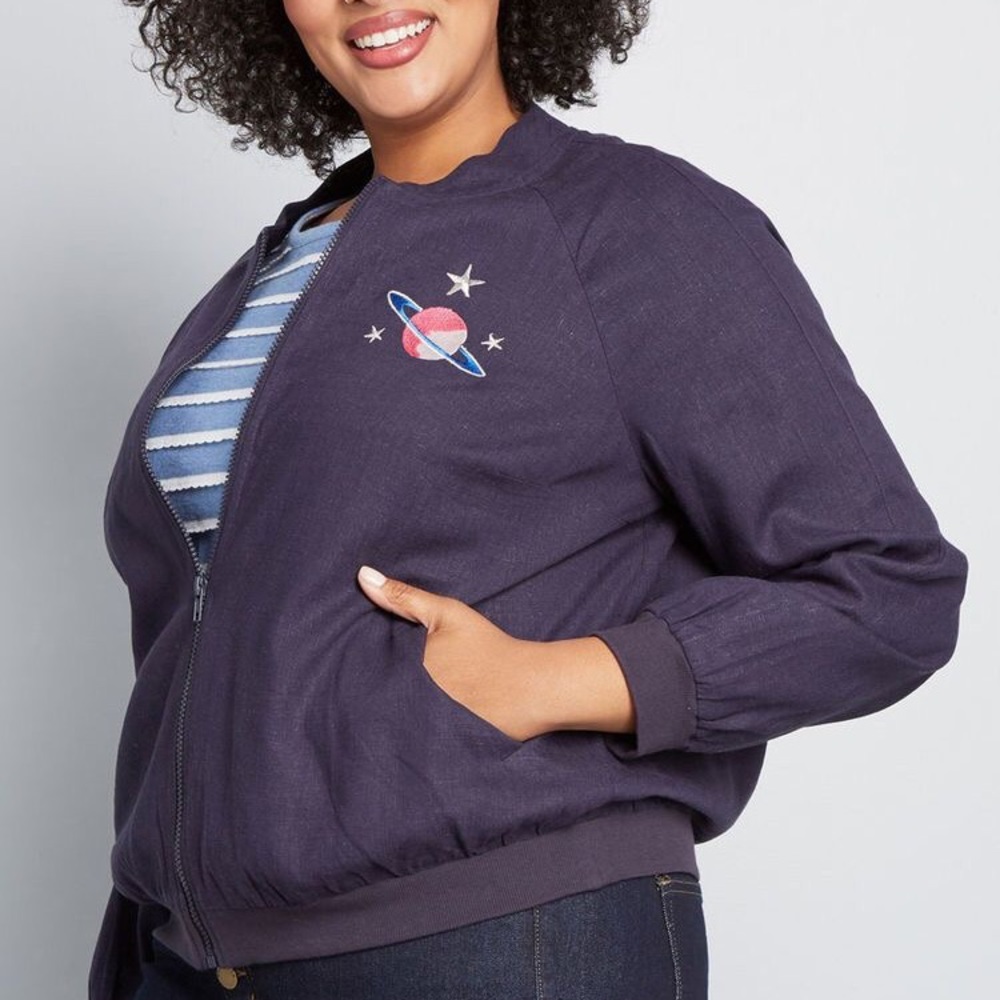 NWOT MODCLOTH Use Your Imagination Bomber Jacket